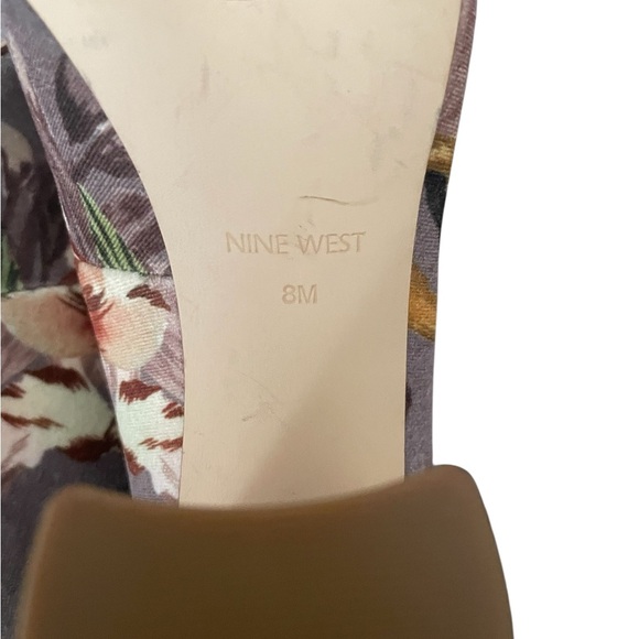 Nine West velour floral heels-8 - Picture 6 of 8